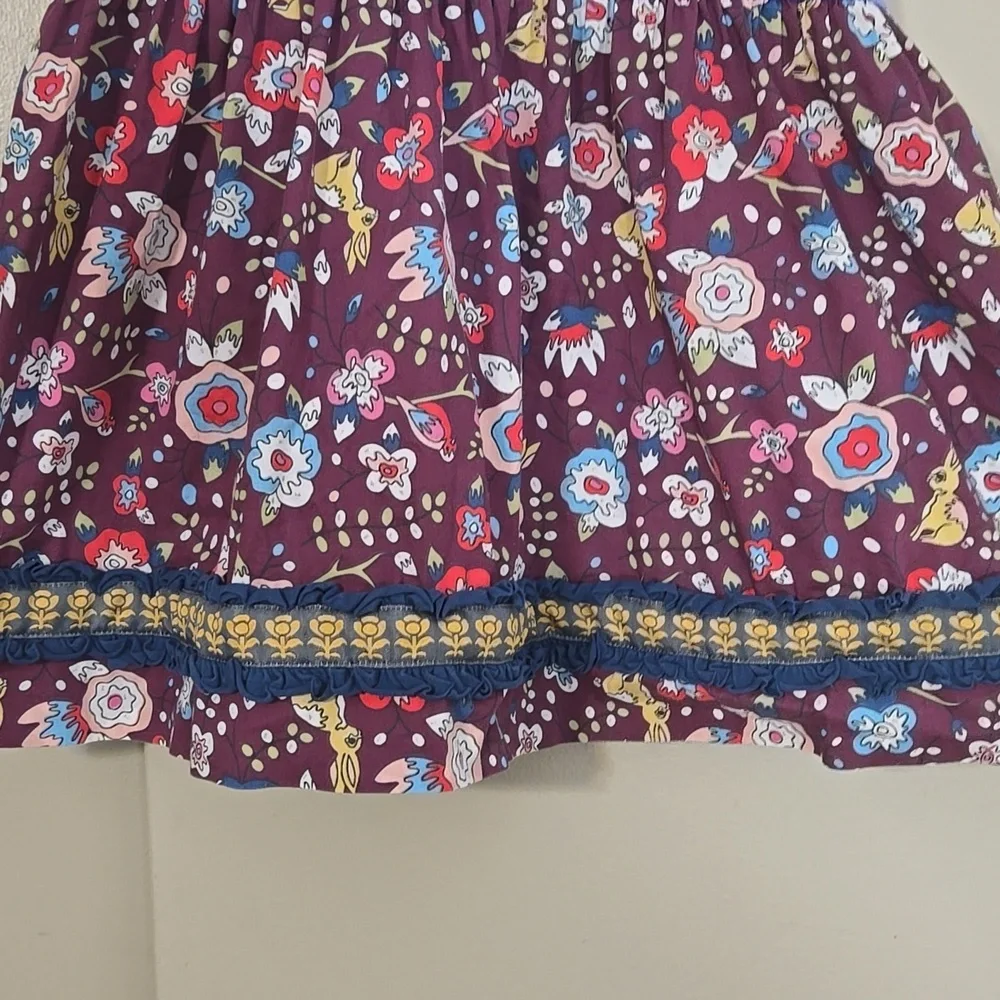 Matilda Jane Paint By Numbers Purple and Floral Sleeveless Top Size 10 - Picture 3 of 8